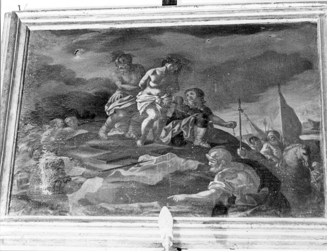 stazione X: Gesù spogliato e abbeverato di fiele (dipinto, serie) - ambito abruzzese (seconda metà sec. XVI)