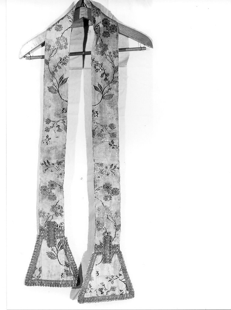 stola, elemento d'insieme - manifattura italiana, manifattura francese (terzo quarto sec. XVIII)