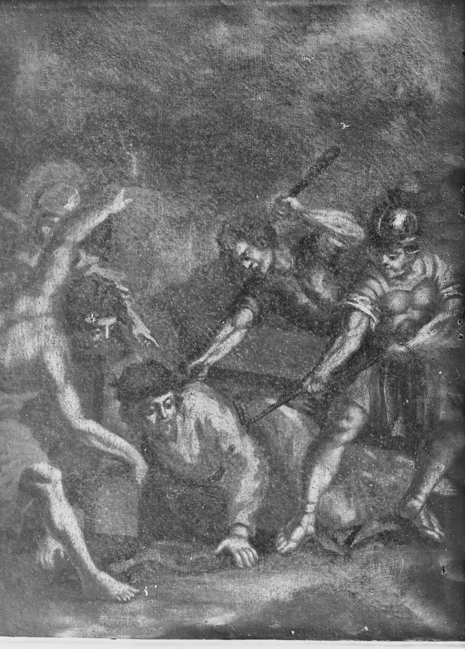 stazione IV: Gesù incontra la Madonna (dipinto, elemento d'insieme) di Damini Vincenzo (attribuito) (prima metà sec. XVIII)