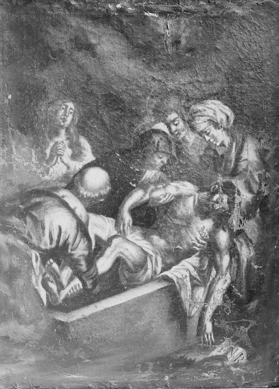 stazione VI: Gesù asciugato dalla Veronica (dipinto, elemento d'insieme) di Damini Vincenzo (attribuito) (prima metà sec. XVIII)