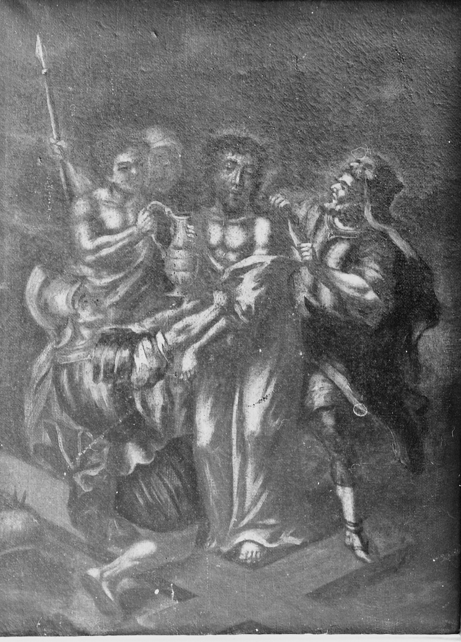 stazione XII: Gesù innalzato e morto in croce (dipinto, elemento d'insieme) di Damini Vincenzo (attribuito) (prima metà sec. XVIII)