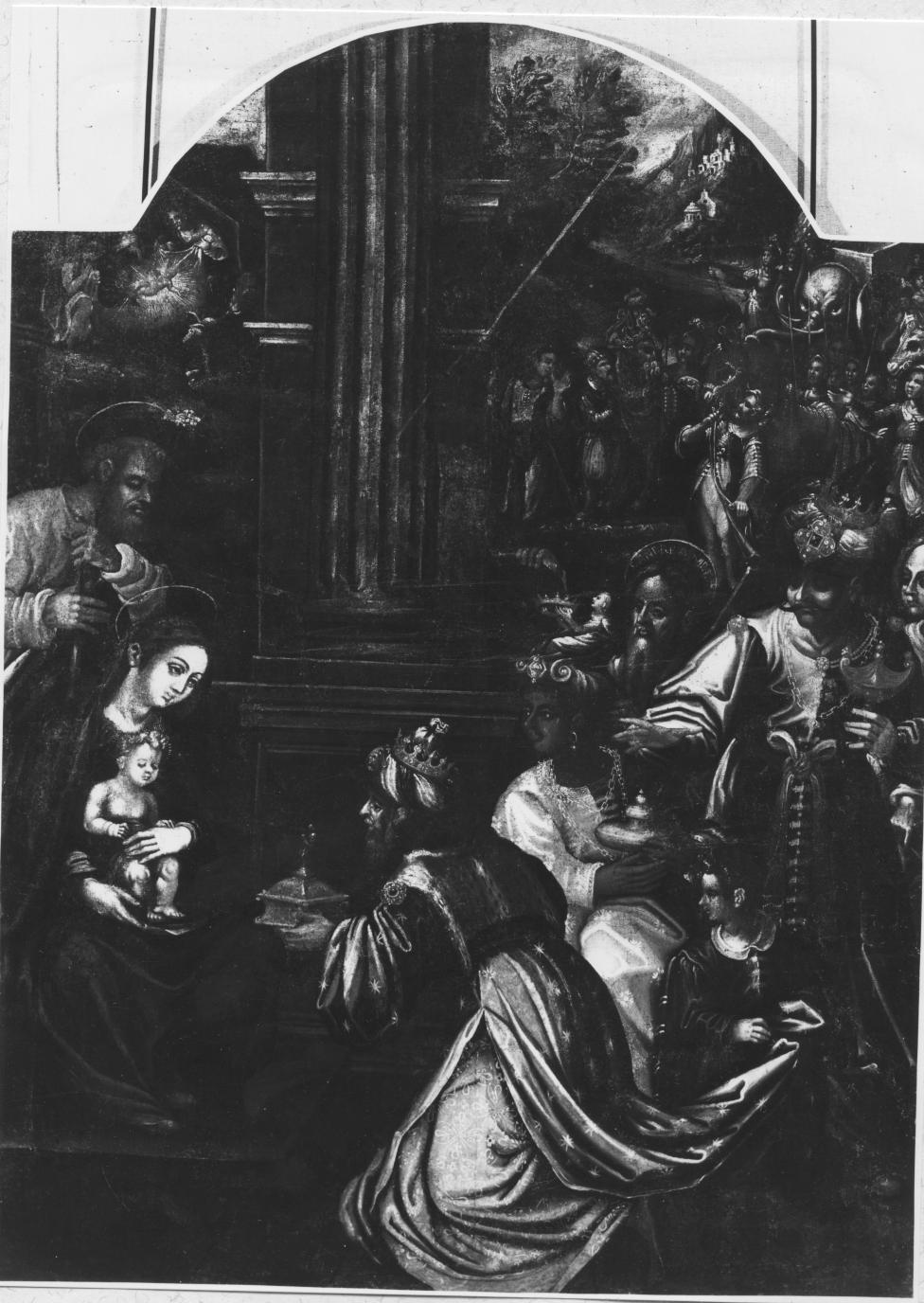 adorazione dei Re Magi (dipinto) - ambito napoletano (fine/inizio secc. XVI/ XVII)