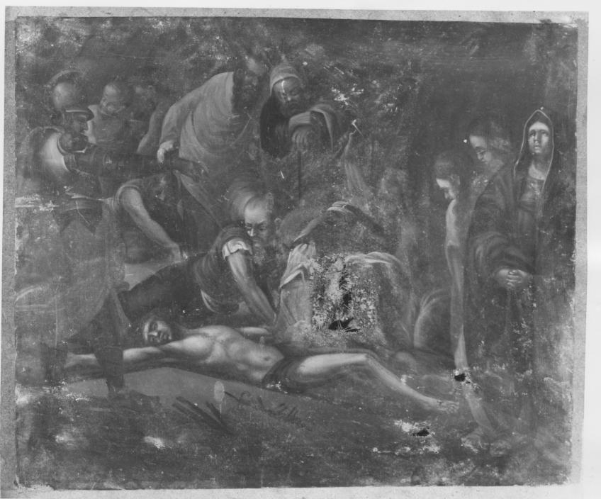 Cristo inchiodato alla croce (Via Crucis, ciclo) - ambito Italia meridionale (seconda metà sec. XVIII)