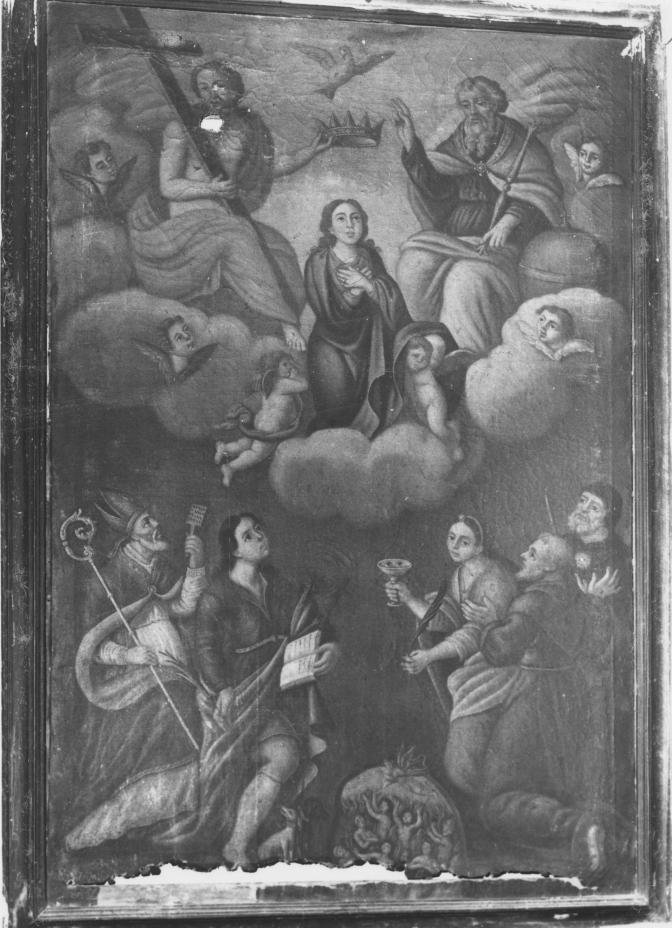 incoronazione di Maria Vergine (dipinto) - ambito Italia meridionale (sec. XIX)