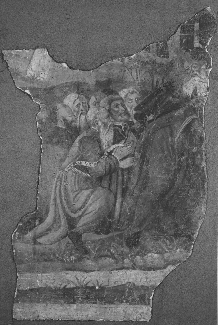 Mosè fa scaturire l'acqua dalla roccia (dipinto, ciclo) di Todisco Giovanni (attribuito) (sec. XVI)