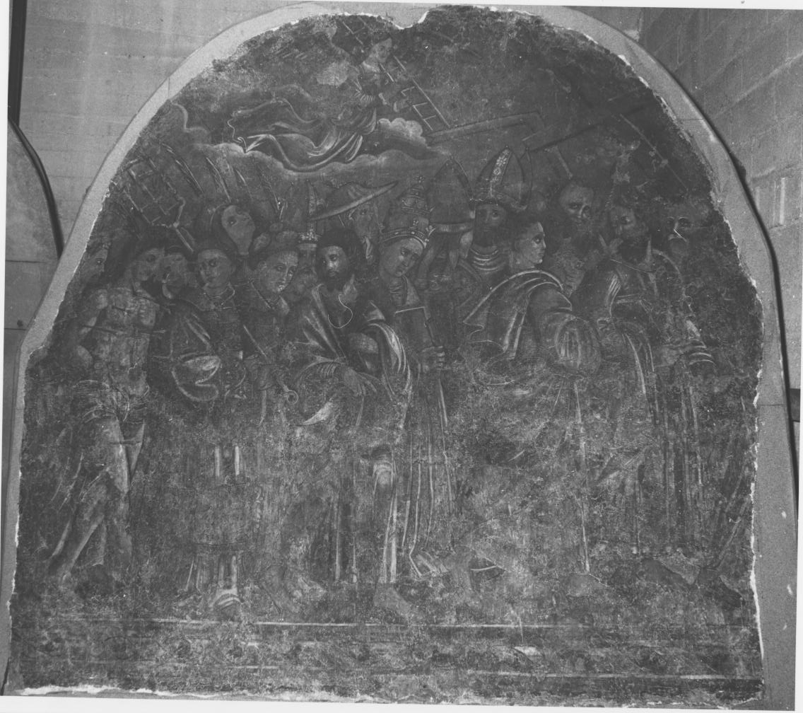 San Sebastiano e Santi (dipinto) di Todisco Giovanni (attribuito) (sec. XVI)