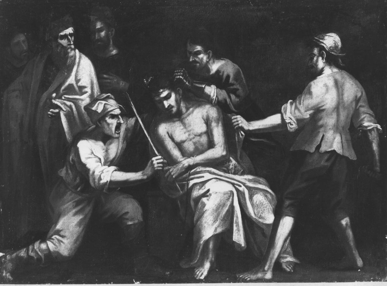 incoronazione di spine (dipinto) di Conversi Vito Antonio (bottega) (metà sec. XVIII)