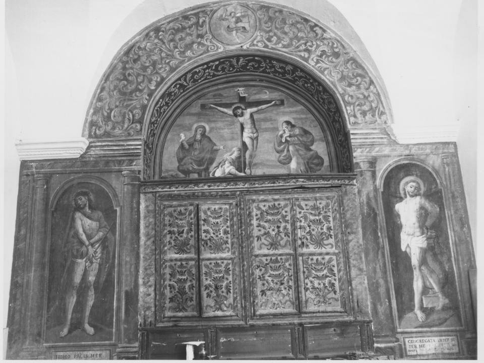 Ecce Homo, Crocifissione, Cristo alla Colonna, armadio (dipinto) - ambito Italia meridionale (sec. XVIII)