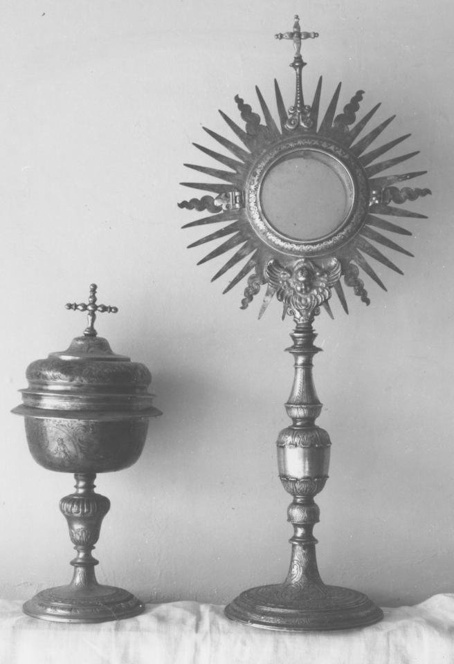 ostensorio - a raggiera - bottega Italia meridionale (seconda metà sec. XIX)