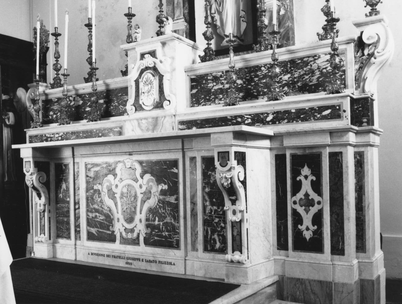 altare maggiore - bottega napoletana (fine/inizio secc. XVIII/ XIX)