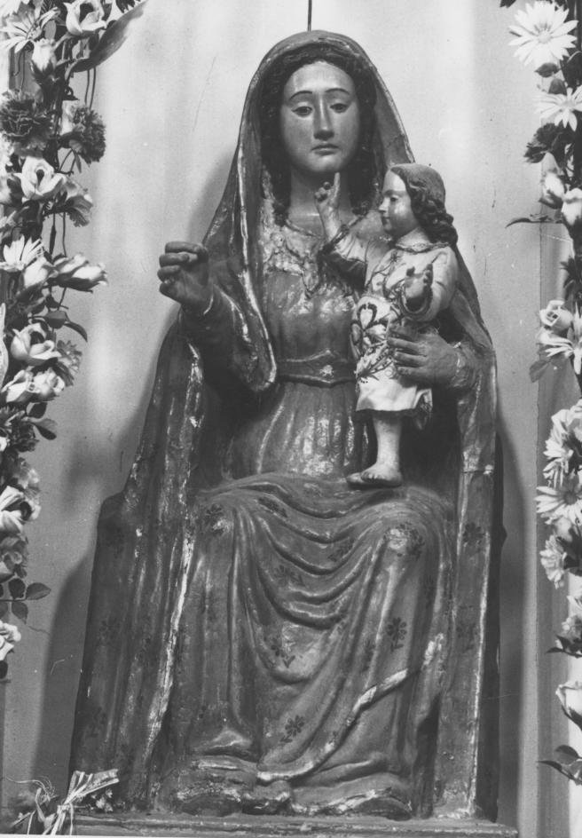 Madonna del Carmelo con Bambino (statua) - bottega Italia meridionale (fine/inizio secc. XVI/ XVII)