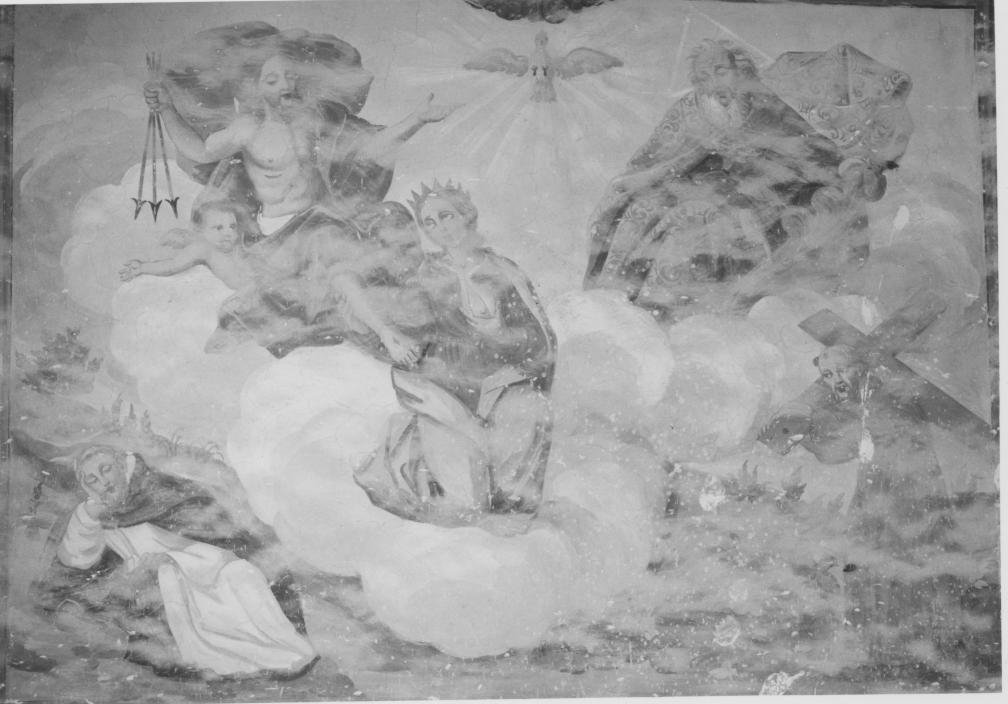 la visione di Cristo con tre frecce, sogno di San Domenico (dipinto, elemento d'insieme) di Pietro di Gianpietro di Brienza (sec. XVIII)