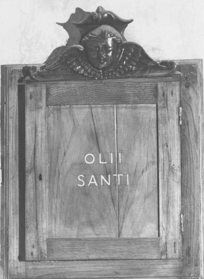 armadietto per oli santi - bottega lucana (fine/inizio secc. XIX/ XX)