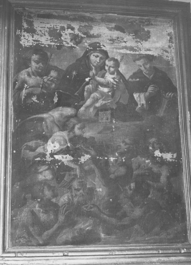 Madonna del Carmelo e i SS. Leonardo, Sebastiano (?) ed anime purganti (dipinto) di Guarino Domenico (attribuito) (seconda metà sec. XVIII)