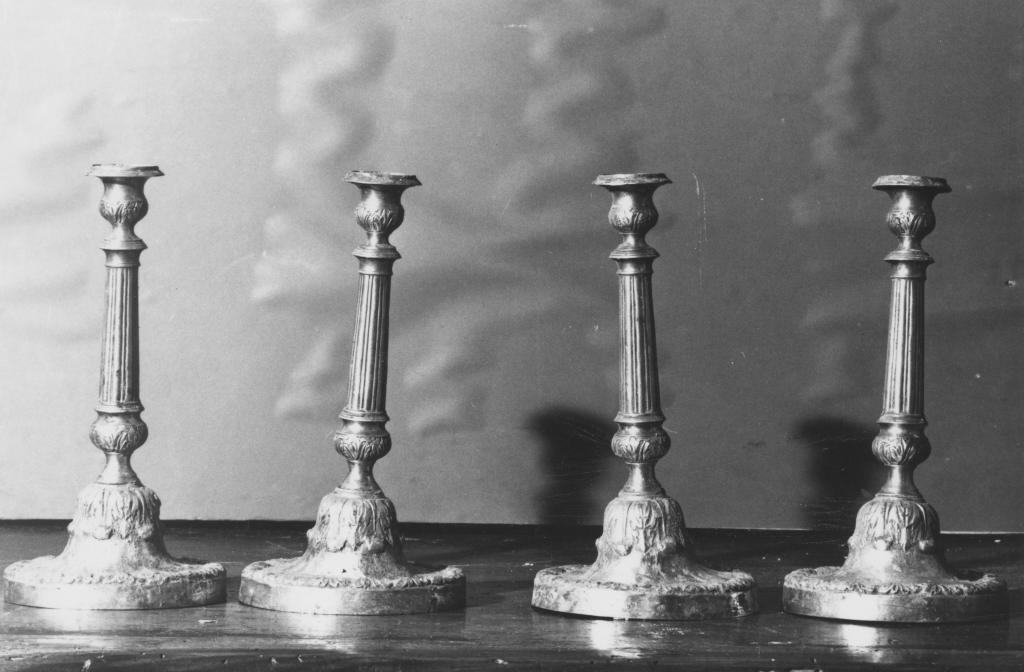 candeliere da chiesa, serie - bottega napoletana (sec. XIX)