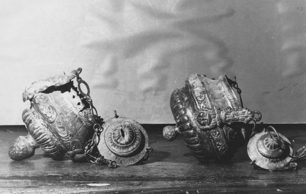 lampada pensile, serie - bottega napoletana (sec. XVIII)