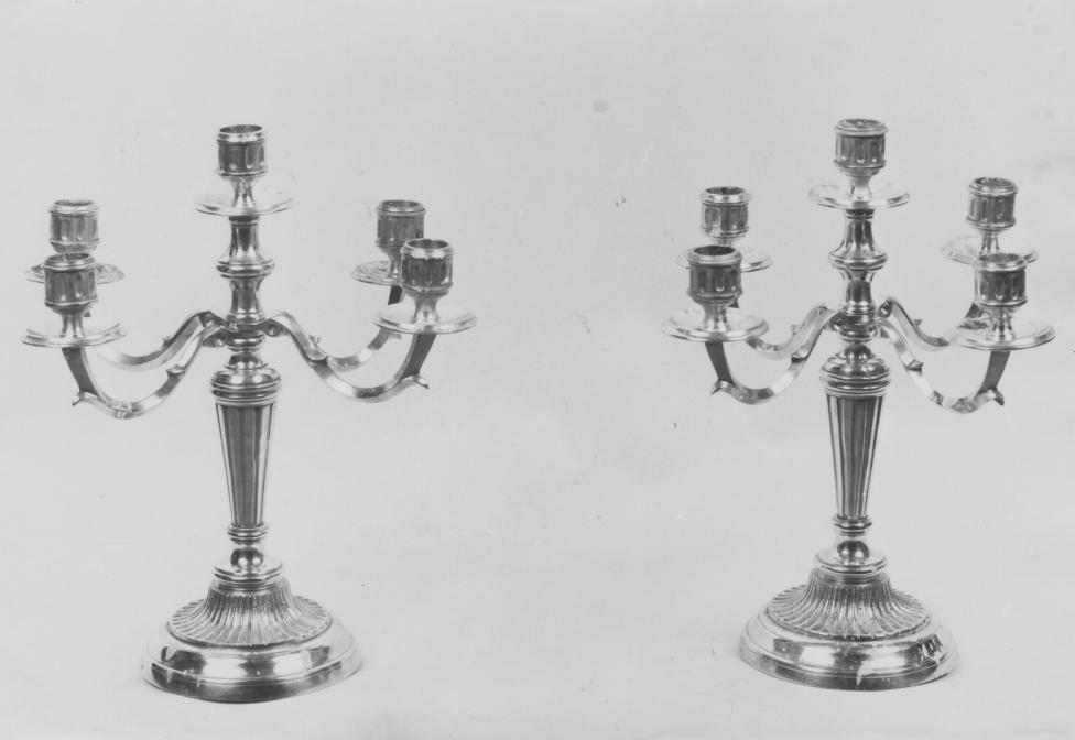 candeliere, coppia - bottega napoletana (prima metà sec. XX)