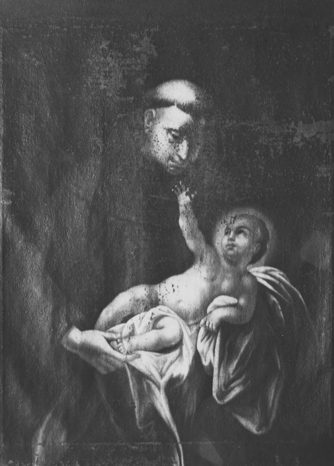 Sant'Antonio da Padova con il bambino (dipinto) - ambito lucano (fine sec. XVII)