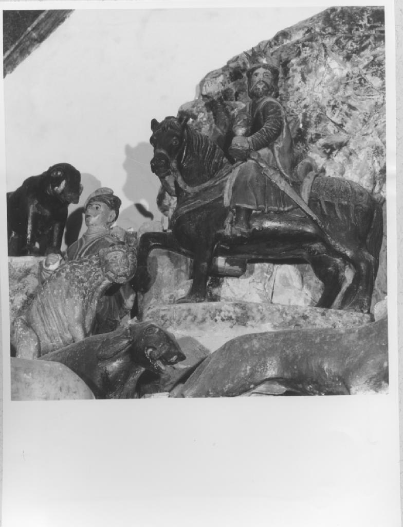 arrivo dei Re Magi a Betlemme (gruppo scultoreo, serie) di Persio Altobello, Sannazzaro di Alessano (sec. XVI)
