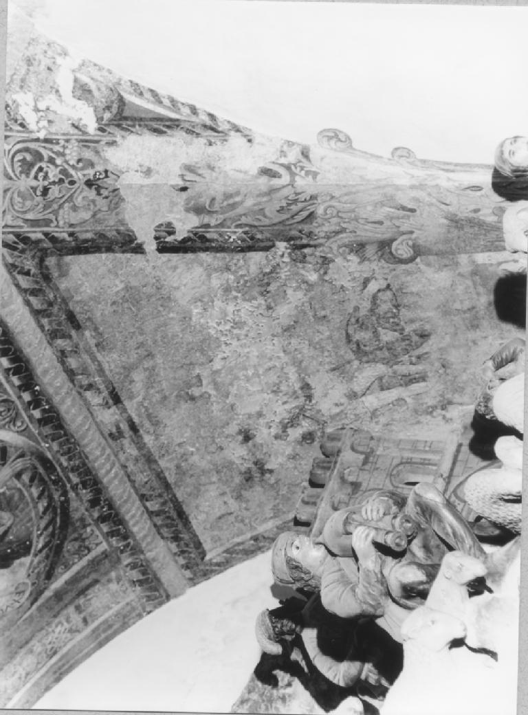 Figura maschile con animali (Adorazione dei pastori?) (dipinto) - ambito lucano (sec. XVI)