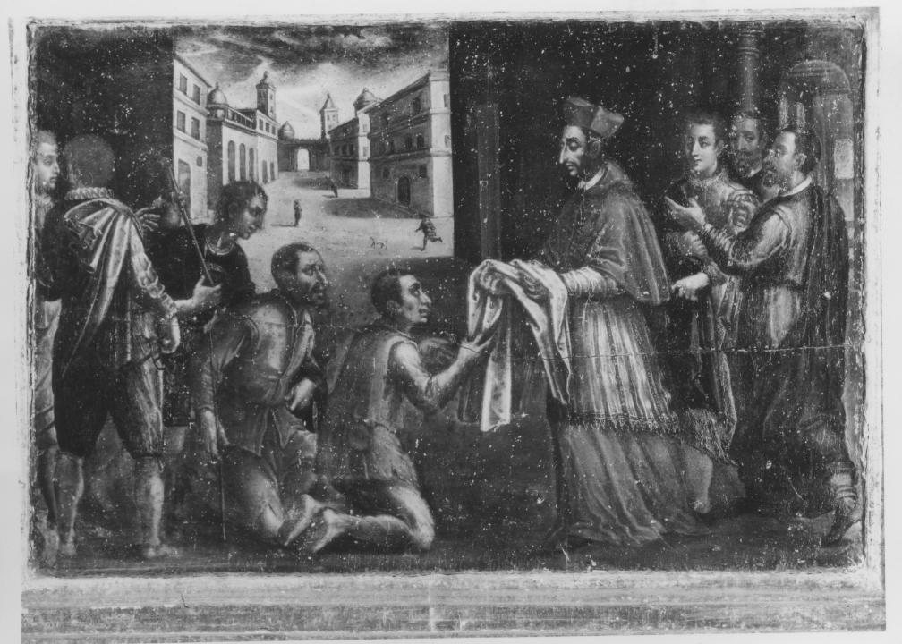 San Carlo Borromeo distribuisce vesti ai poveri (dipinto) di Oppido Giovanni Donato (sec. XVII)