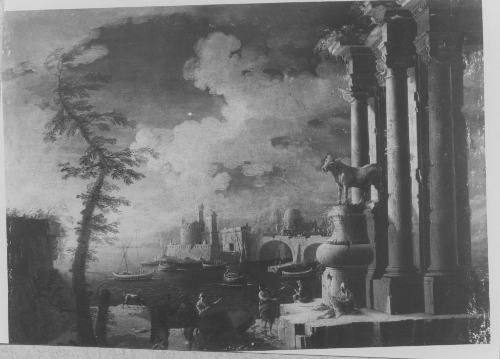 Veduta di porto con rovine (dipinto) di Coccorante Leonardo (attribuito) (sec. XVIII)