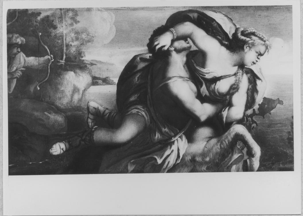 Eurito rapisce Ippodamia (dipinto) di Giordano Luca (scuola) (fine/inizio secc. XVII/ XVIII)