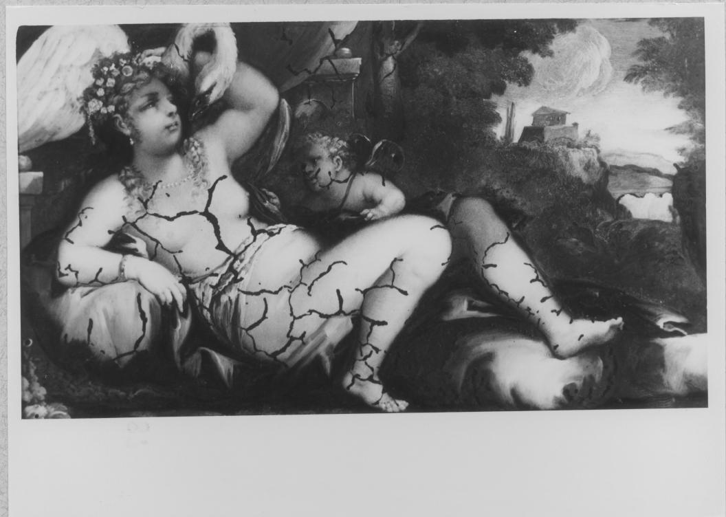 Leda e il cigno (dipinto) di Giordano Luca (scuola) (fine/inizio secc. XVII/ XVIII)