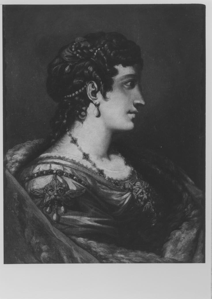 Ritratto di donna in costume antico (dipinto) - ambito italiano (prima metà sec. XIX)