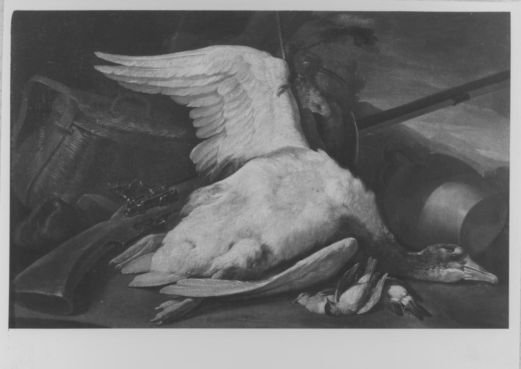 Natura morta con oca (dipinto) di De Caro Baldassarre (attribuito) (secondo quarto sec. XVIII)