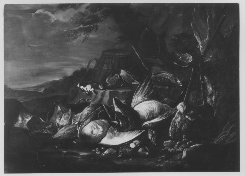 Natura morta con cacciagione (dipinto) di De Caro Baldassarre (attribuito) (secondo quarto sec. XVIII)