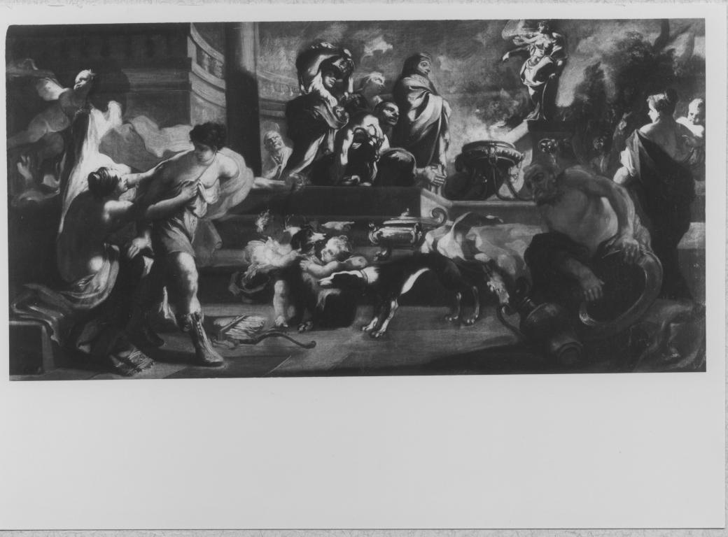 Scena di sacrificio (dipinto) di De Caro Lorenzo (attribuito) (sec. XVIII)