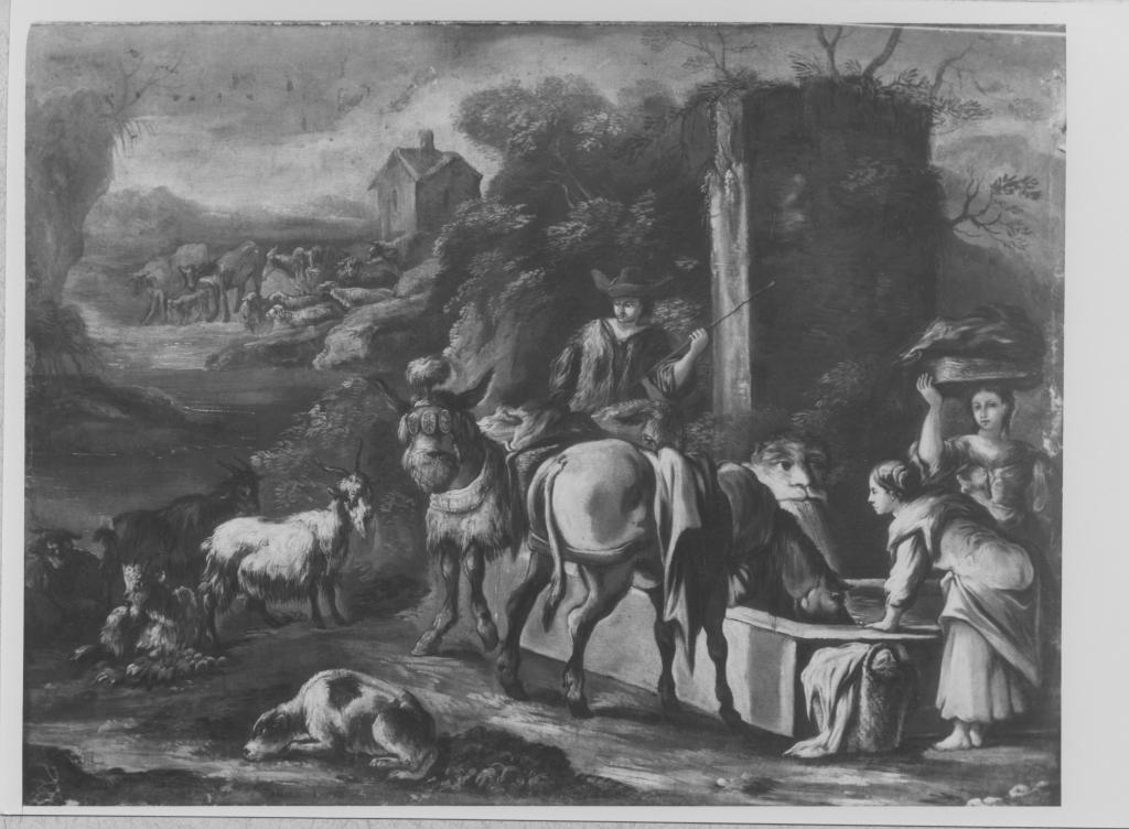 Paesaggio con fontana (dipinto) di Brandi Domenico detto Micco (maniera) (prima metà sec. XVIII)