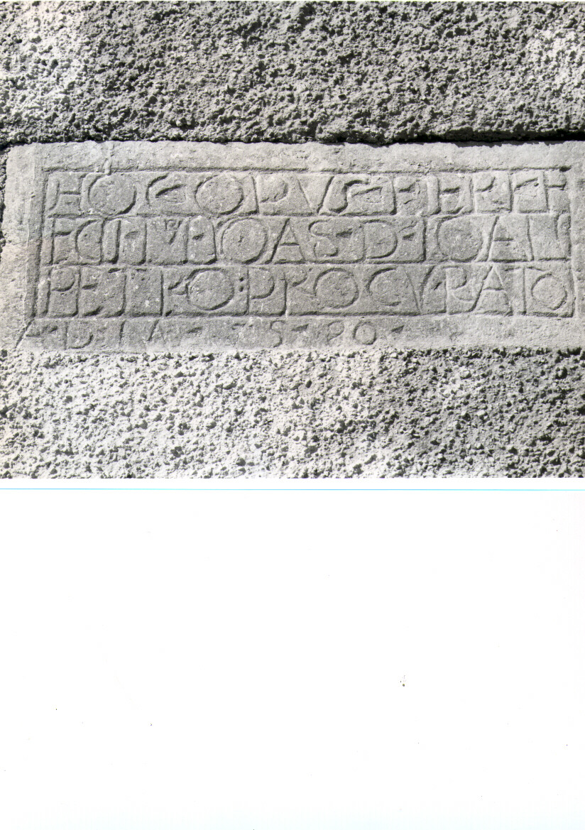 lapide documentaria - bottega Italia meridionale (sec. XVI)