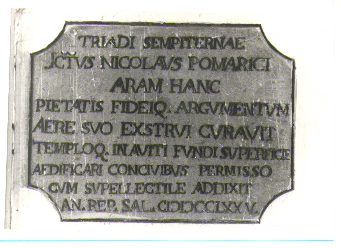 lapide documentaria - bottega lucana (sec. XVIII)