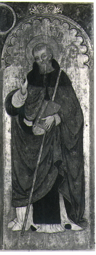 Madonna con Bambino tra San Vitale e San Luca Abate (scomparto di polittico, elemento d'insieme) - ambito lucano (sec. XVI)