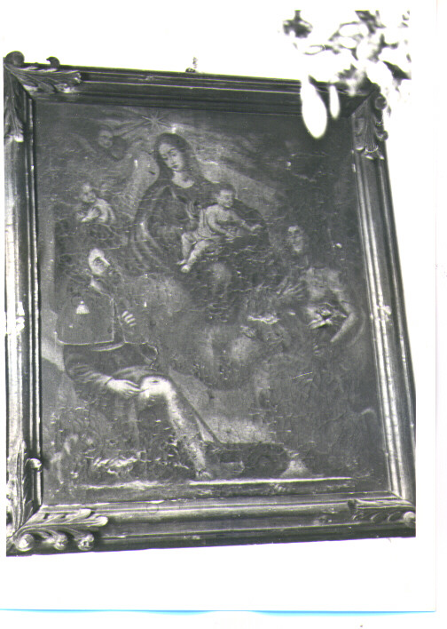 Madonna con Bambino e angeli tra San Sebastiano e San Rocco (dipinto) - ambito lucano (fine/inizio secc. XVIII/ XIX)