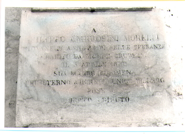 lapide tombale - bottega Italia meridionale (sec. XIX)