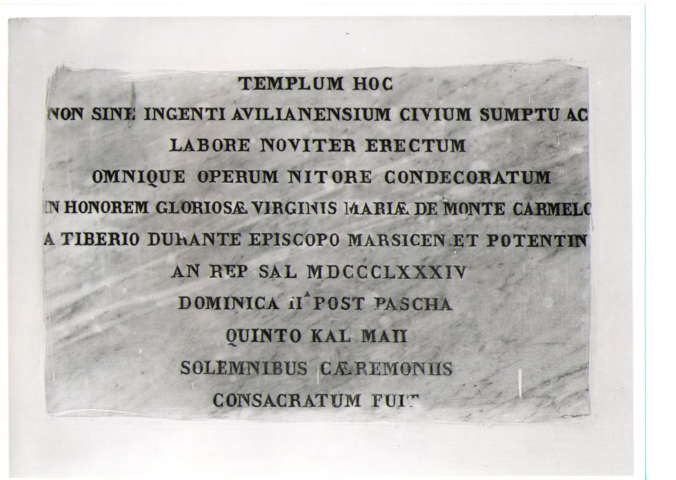 lapide documentaria - bottega Italia meridionale (sec. XIX)