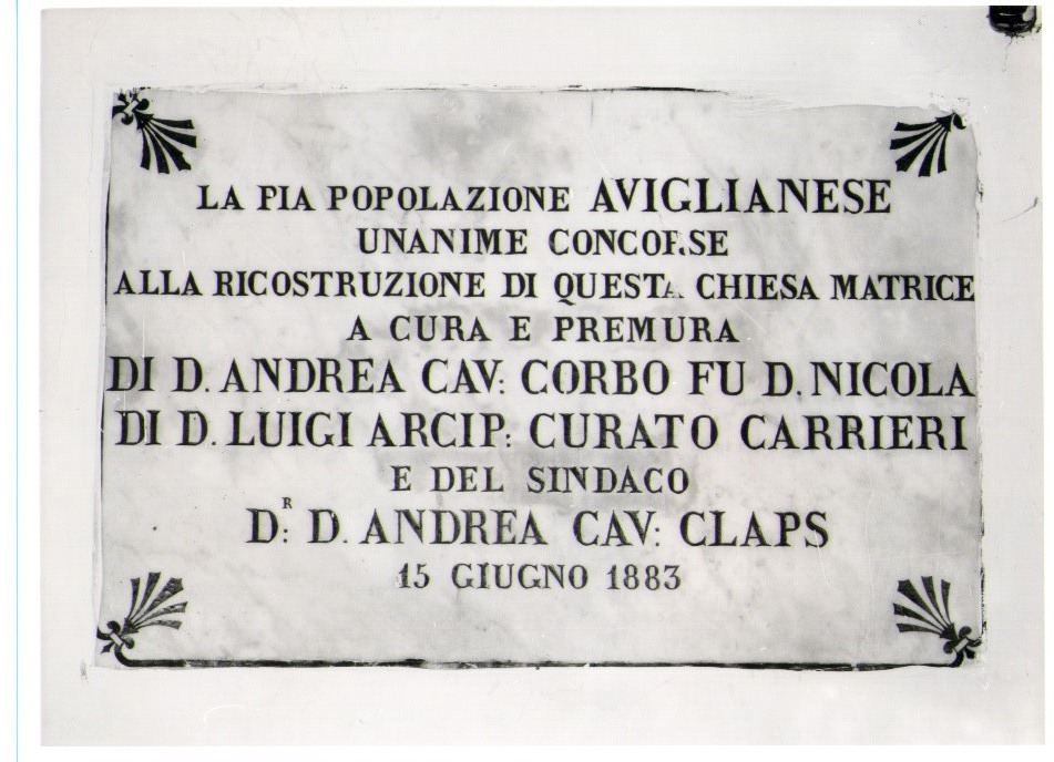 lapide documentaria - bottega lucana (sec. XIX)