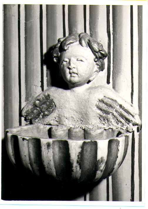 acquasantiera da parete, serie - bottega Italia meridionale (inizio sec. XIX)