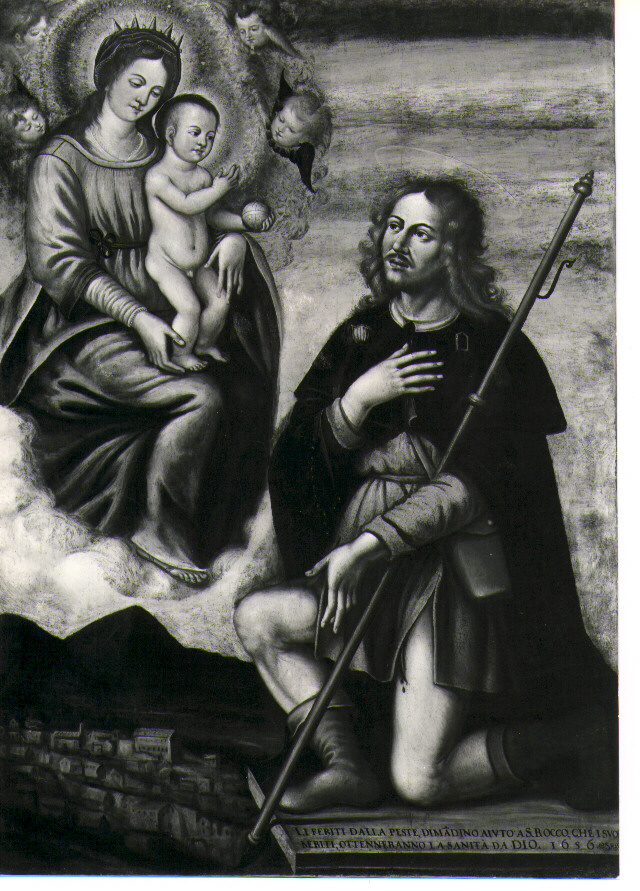 San Rocco intercede presso la Madonna contro la peste (dipinto) - ambito lucano (sec. XVII)