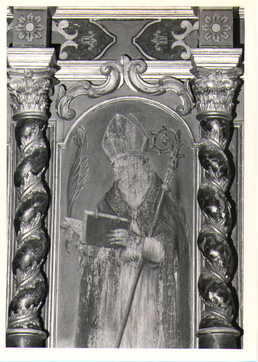 Santo vescovo (scomparto di polittico, elemento d'insieme) - ambito Italia meridionale (sec. XVI)