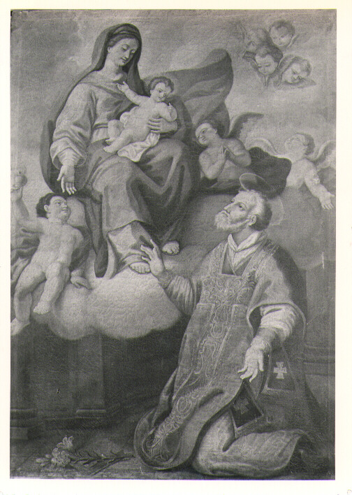 San Filippo Neri ha la visione della Madonna con Bambino (dipinto) - ambito Italia meridionale (sec. XVIII)