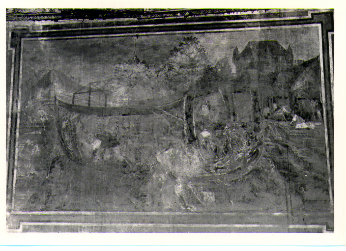 costruzione dell'arca di Noè (dipinto) - ambito lucano (seconda metà sec. XVI)