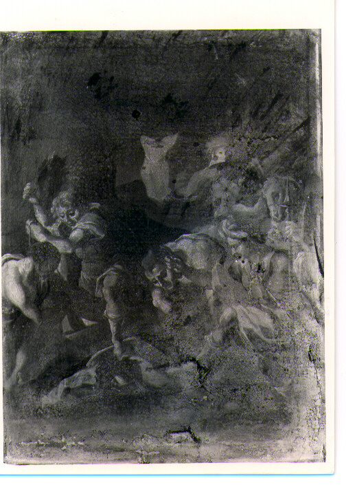 stazione IX: Gesù cade sotto la croce la terza volta (dipinto, elemento d'insieme) - ambito lucano (prima metà sec. XVII)