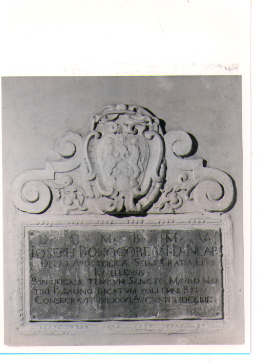 lapide commemorativa - bottega lucana (sec. XVII)