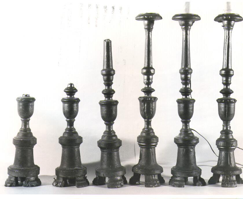 candeliere d'altare, serie - bottega Italia meridionale (seconda metà sec. XIX)