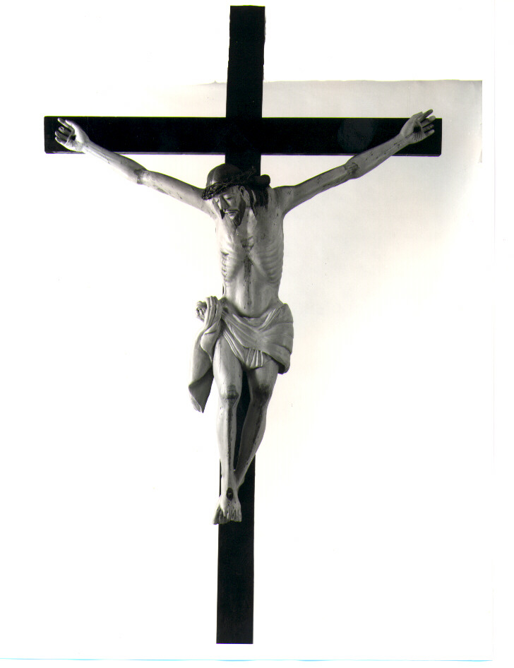 Cristo crocifisso (scultura) - bottega Italia meridionale (fine/inizio secc. XVI/ XVII)