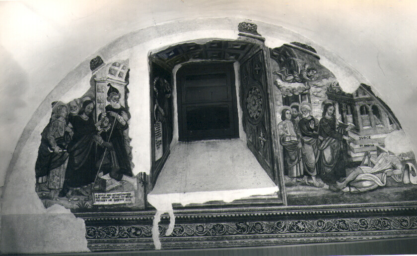 Cristo guarisce il paralitico di Cafarnao (dipinto, complesso decorativo) di Todisco Giovanni (bottega) (sec. XVI)